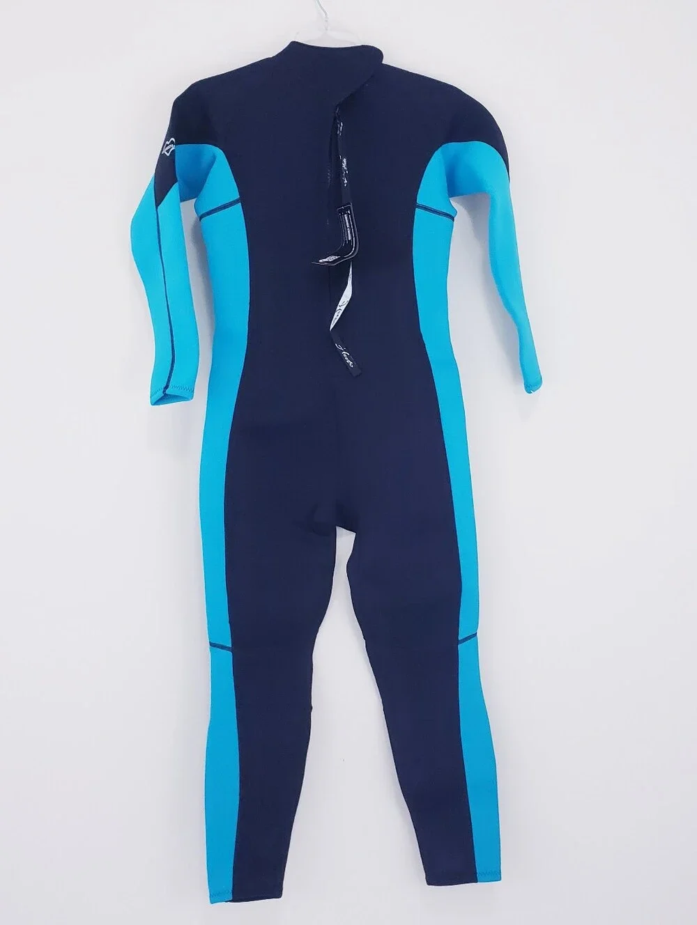 Hevto Wetsuit Kids Size 14 Black Blue Excellent 3/2mm Neoprene Full Bodysuit NEW